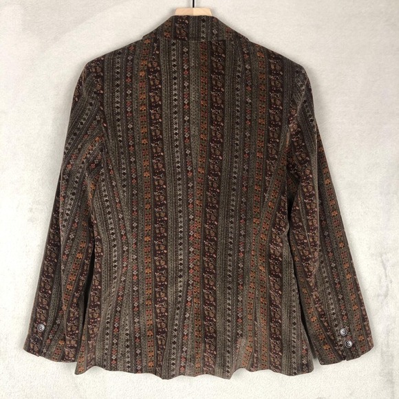 VTG Ken Meritt Rain Shedder Cotton Velvet Blazer Sz 13/14 34" Brown Academia 70s - Picture 2 of 15